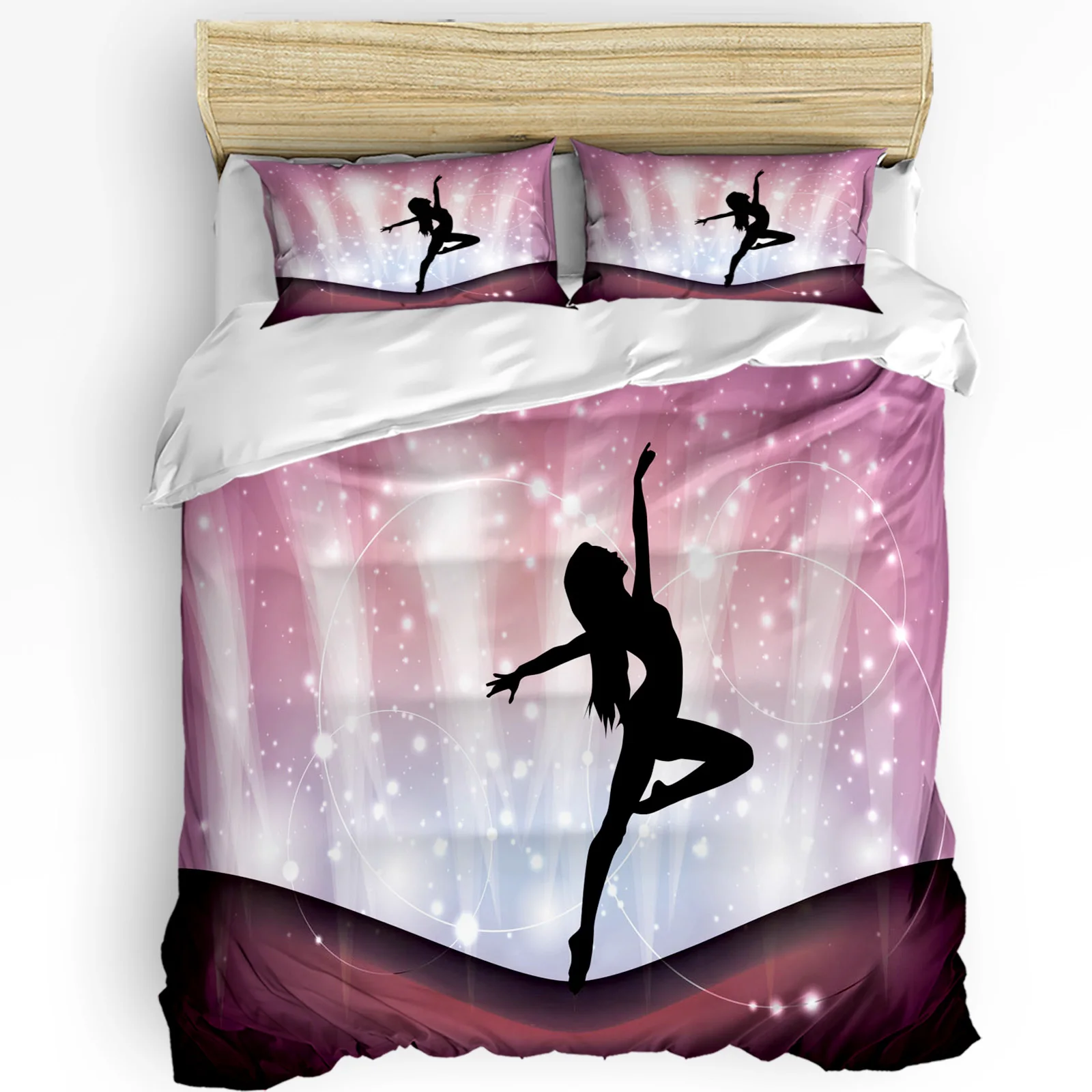 

Dance Woman Silhouette Starry Sky Duvet Cover 3pcs Bedding Set Home Textile Quilt Cover Pillowcases Bedroom Bedding Set No Sheet