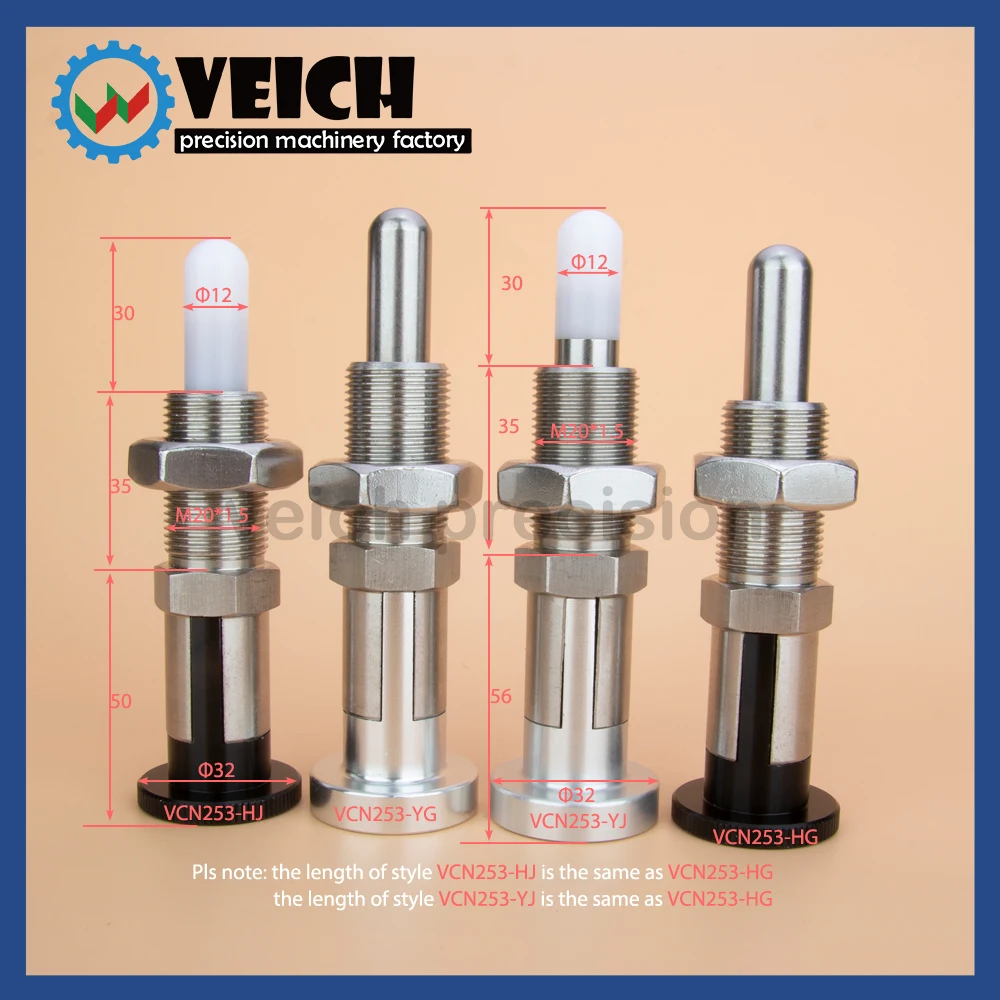 

VCN253 Self-locking Rest Position Indexing Bolt With Knob Stainless Steel Solid Pin Indexing Plunger With Lock Nut In Stock