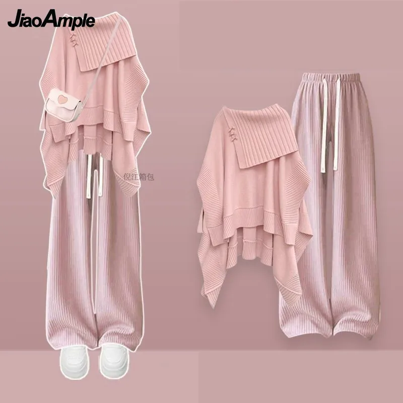 Женский осенне-зимний новый шикарный вязаный свитер нестандартной формы +