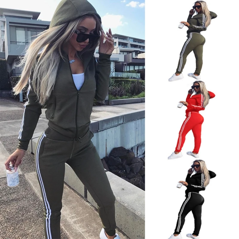 

Womens 2 Piece Sets Sportswear 2022 Zipper Tracksuit Women Tracksuit Two Piece Set Casual Sport Suit Female