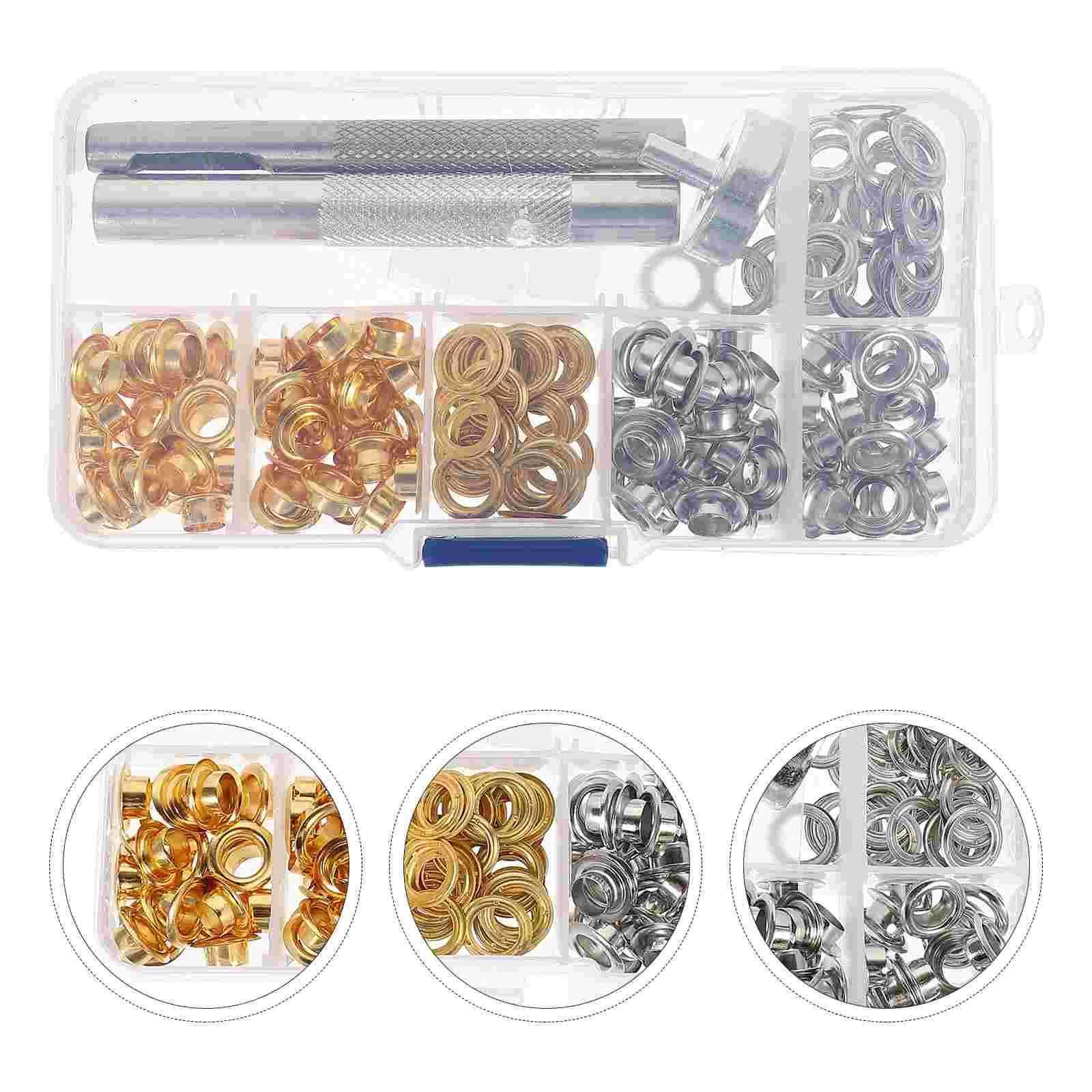 

Eyelets Grommets Kit Grommet Toolmetal Button Eyelet Set Fabric Fasteners Brass Tools Curtain Repair Clothes Setting Snap