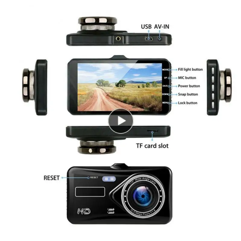 

32gb Easy To Operate 4.0in Dash Cam Practical Black Box Cycle Dashcam Simple Installation Night Vision Driver Recorder Dual Lens