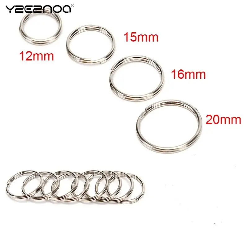 100 шт. полированная Серебряная Бриллиантовая короткая цепь разделенное кольцо