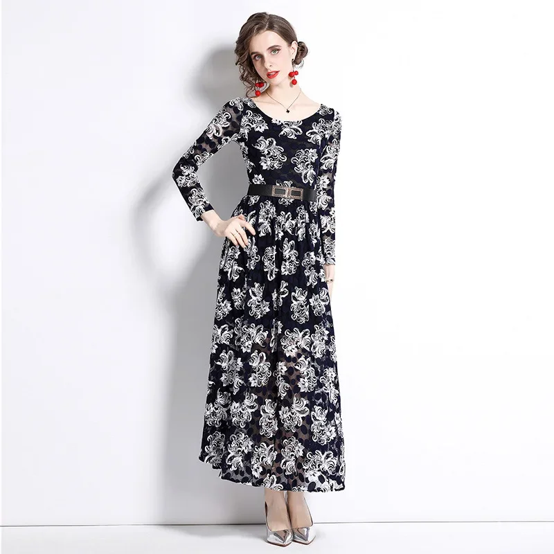Новое поступление женское длинное платье в европейском стиле модная кружевная