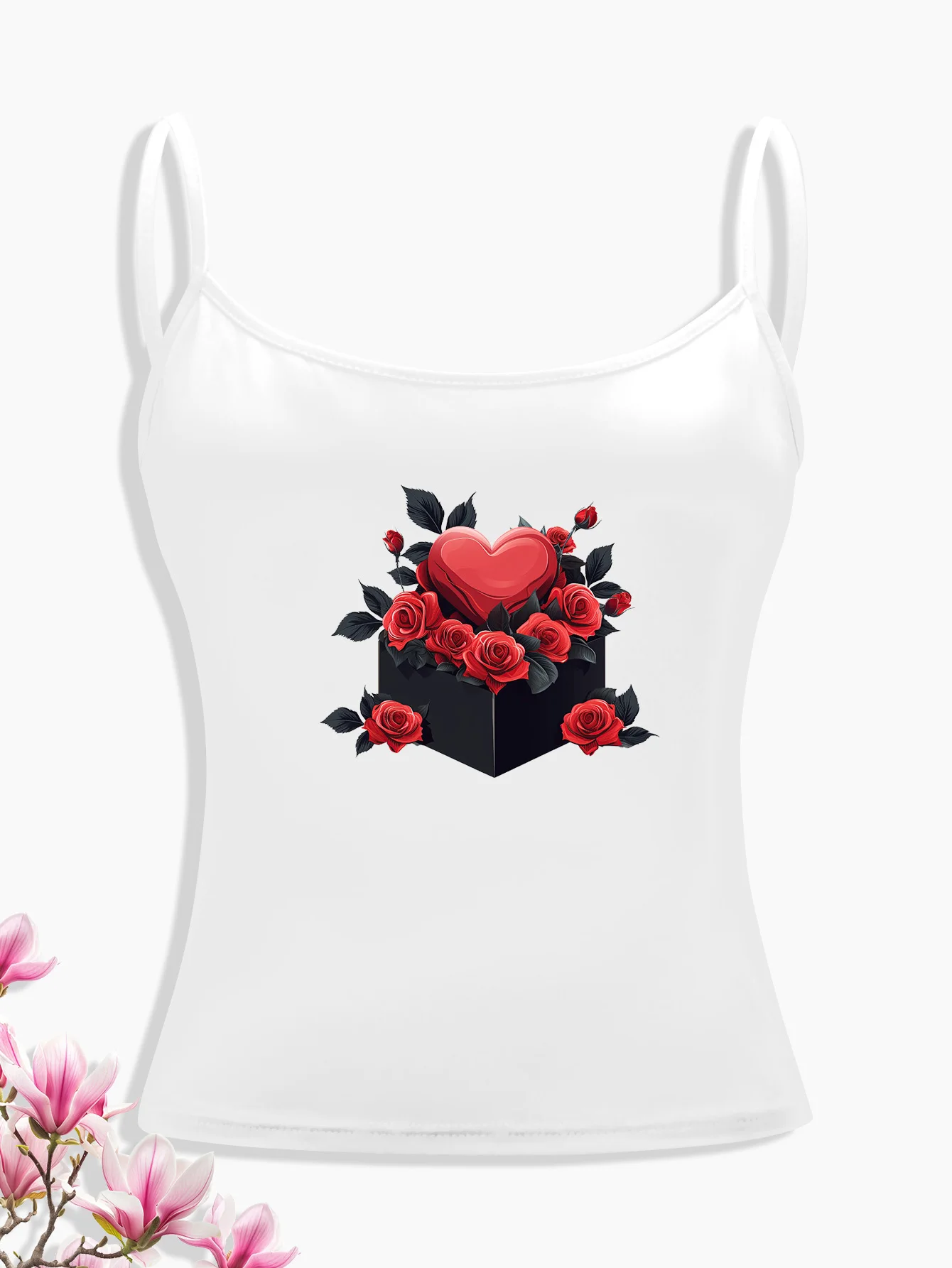 4 шт./упаковка женский топ с цветочным принтом |