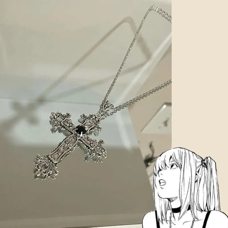 Anime Death Note Misa Amane Cross Pendant Necklace For Women Men Choker Necklaces Jewelry |