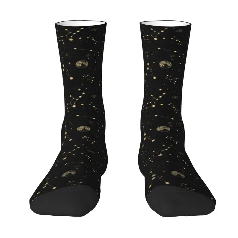 

Крутые мужские носки в Галактику, воздухопроницаемые теплые круглые носки унисекс с 3D-принтом созвездий