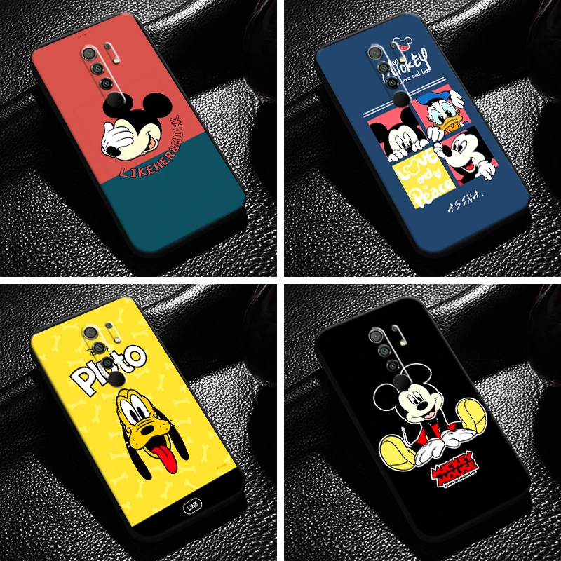 

Piuto Mickey Minnie Mouse For Xiaomi Redmi 9 6.53 Inch Phone Case Carcasa Back Coque Soft TPU Silicone Cover Black