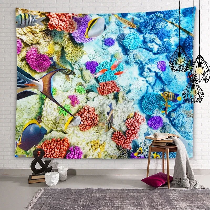 Милый гобелен с дельфином подводный мир морская жизнь фон настенное