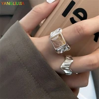 yangliujia irregular rings metal womens ring adjustable wedding jewelry 2022 fashion accessories