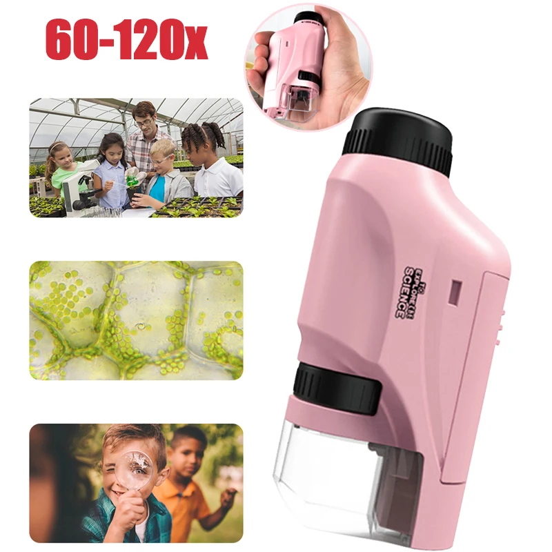 

Ручной микроскоп 60-X, карманный портативный мини-микроскоп со светодиодсветильник кой