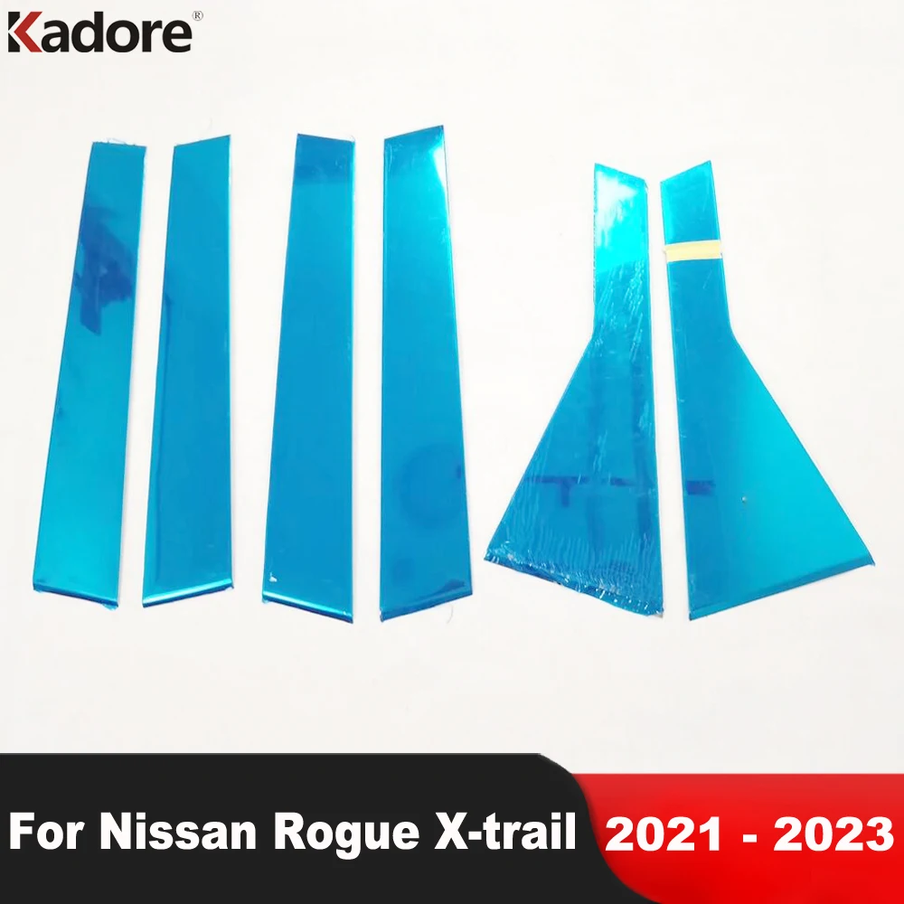 

For Nissan Rogue X-trail 2021 2022 2023 Stainless Window Center Middle Pillar Cover Trim B C Pillars Post Strip Car Accessories