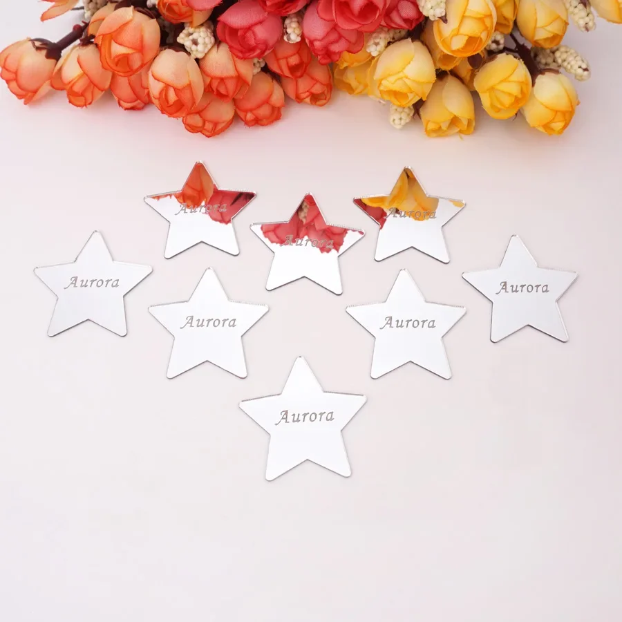 Персонализированное выгравированное имя и дата акриловое зеркальное маленькое