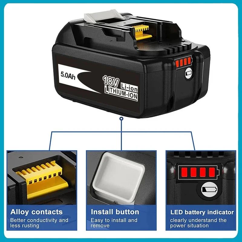 

Перезаряжаемая батарея 18 в 6000 мА/ч литий-ионная батарея для Makita 18 В батарея BL1840 BL1850 BL1830 BL1860B LXT 400 18650 аккумуляторная батарея