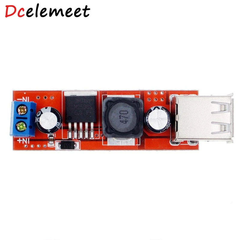 

DC 6V-40V To 5V 3A Double USB Charge DC-DC Step-down Converter Module For Vehicle Charger LM2596 Dual USB