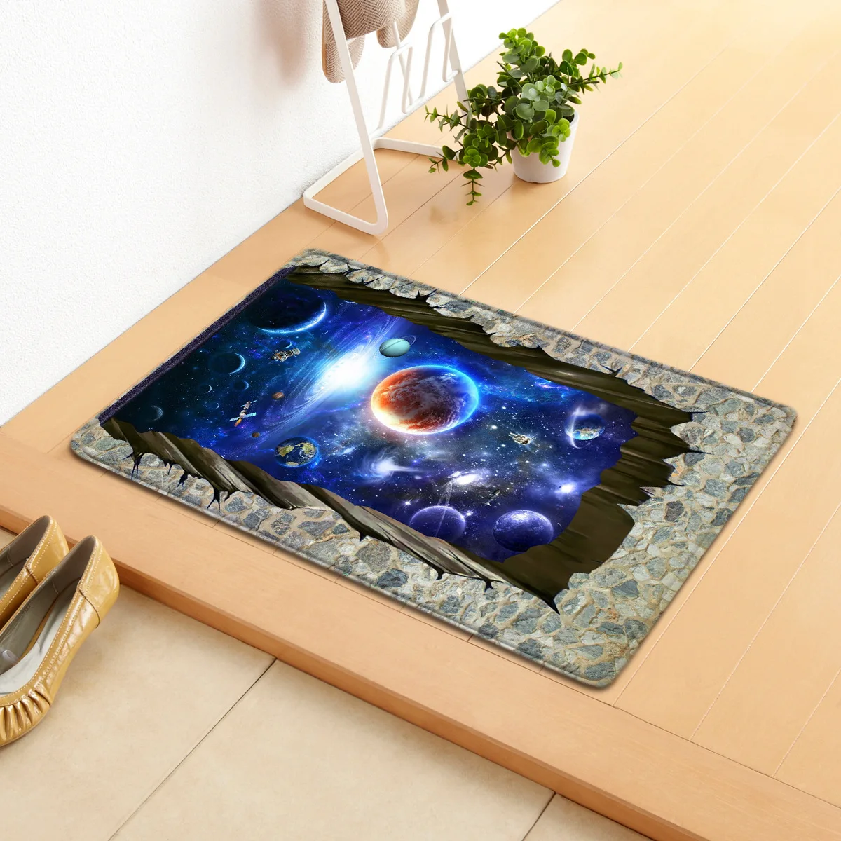 

Beautiful galaxy planets starry art door mats anti-slip mats carpets living room home decoration floor mats
