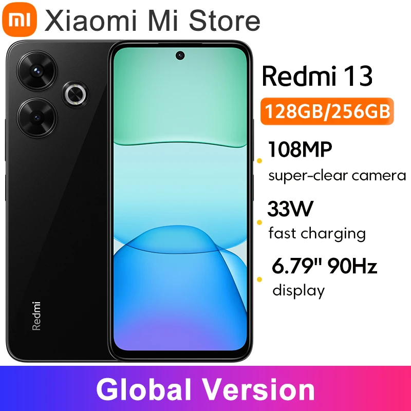 Фото Глобальная версия смартфона Xiaomi Redmi 13 MediaTek Helio G91 Ultra 108MP супер четкая камера 33 Вт быстрая зарядка аккумулятор 5030 мАч №1