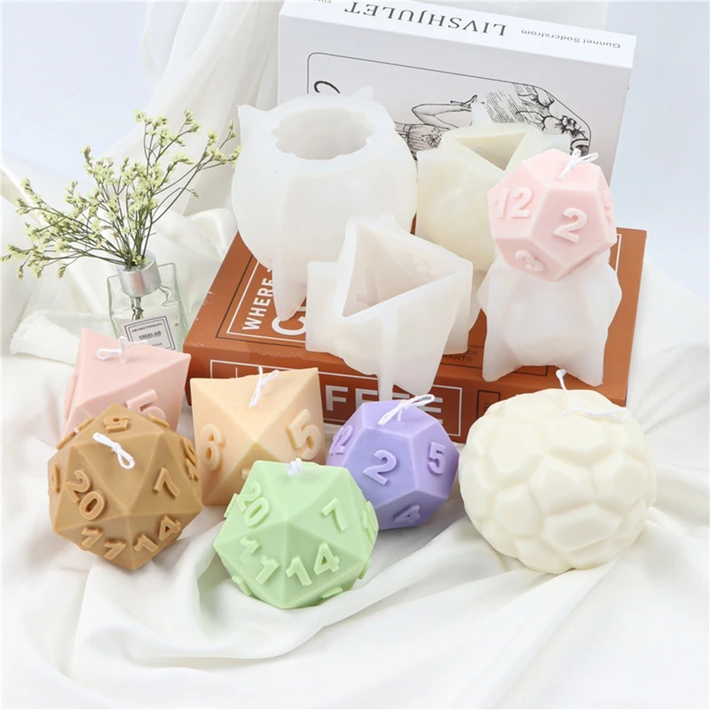 

3D Dice Decoration Candle Mold European and American Classical Characters Scented Candle Material Mold Home Decoration
