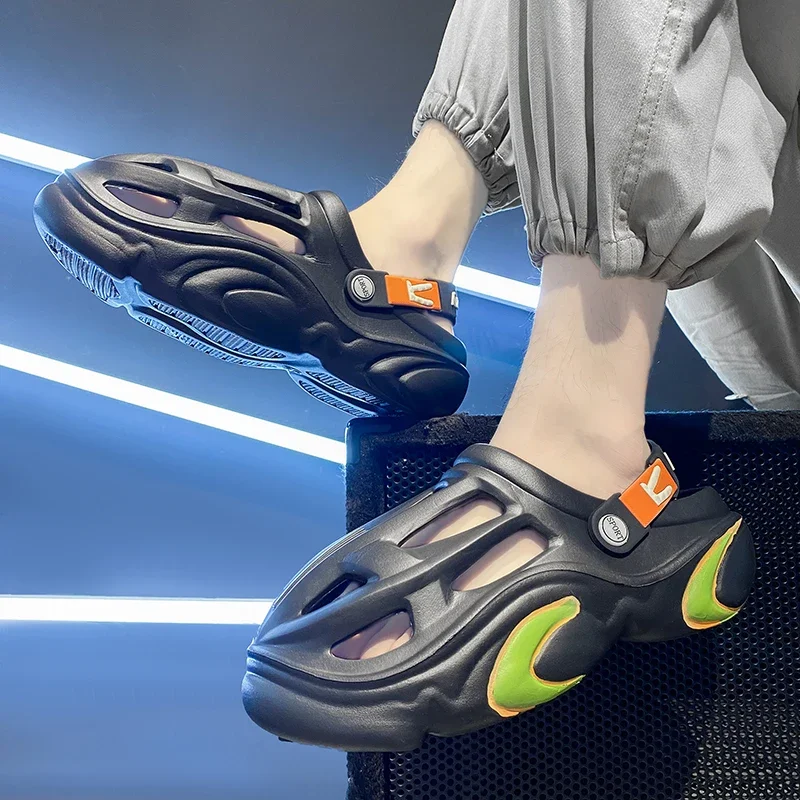 Сандалии мужские на массивной платформе спортивные пляжные босоножки