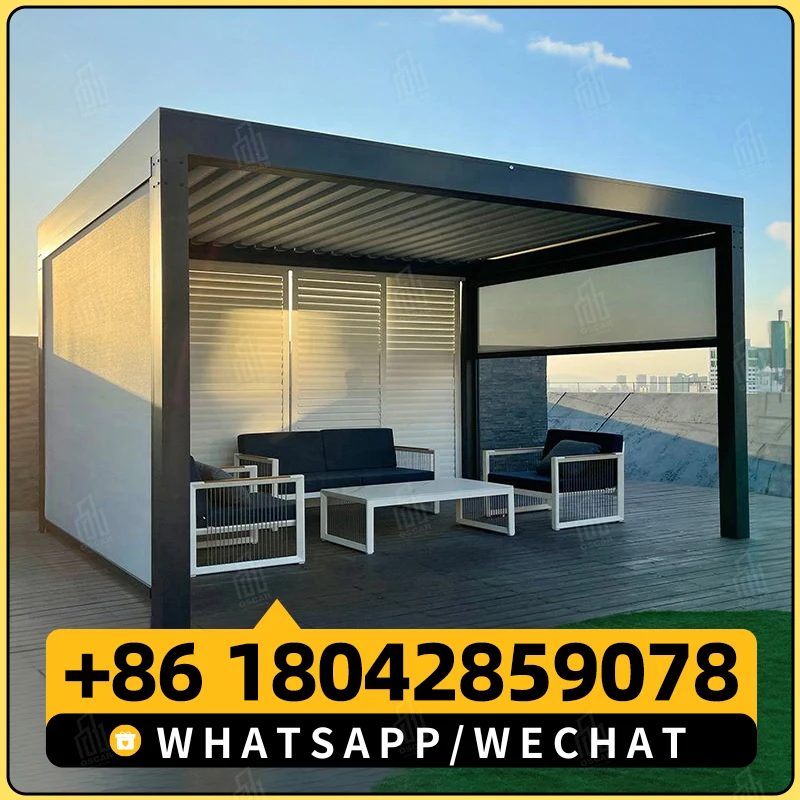 LX электрическая пергола открытый экран вращение сплава прочный навес для