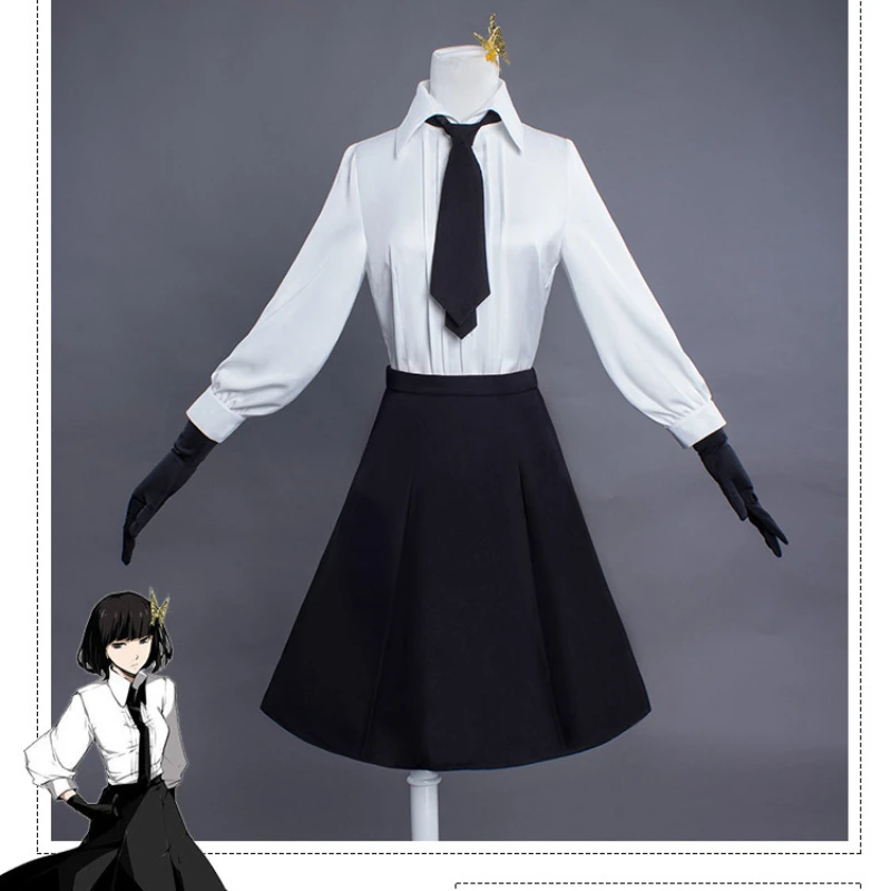 

Anime Bungo Stray Dogs Cosplay Costumes Akiko Yosano School Uniforms Shirt Outfits Christmas Halloween Plays Party Suits
