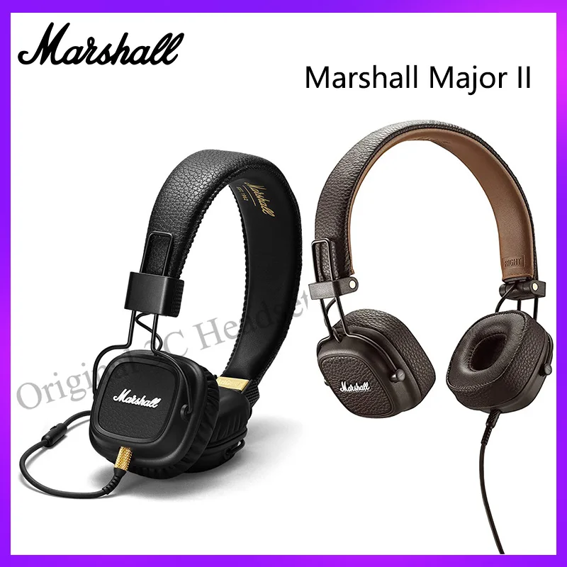 

Original Marshall Major II 3.5mm Wired Headphones Gaming Headset Pop Deep Bass Music Sports Gaming Earphone with Mic Foldable