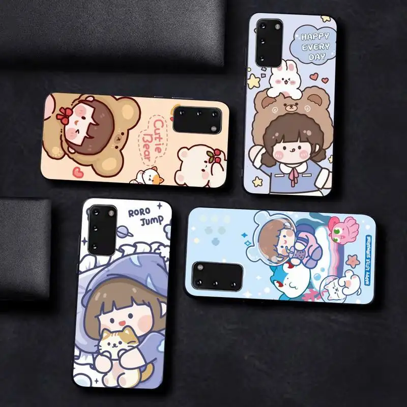 

YNDFCNB Cartoon Girl Phone Case for Samsung S10 21 20 9 8 plus lite S20 UlTRA 7edge