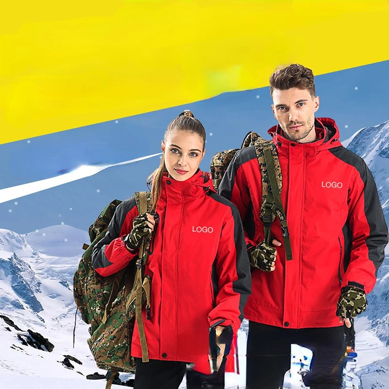 Three In One Skiing Jackets Ski Suit Male Winter Coat Snowboard Costume Waterproof Windproof Ski Fishing Cycling Accesories