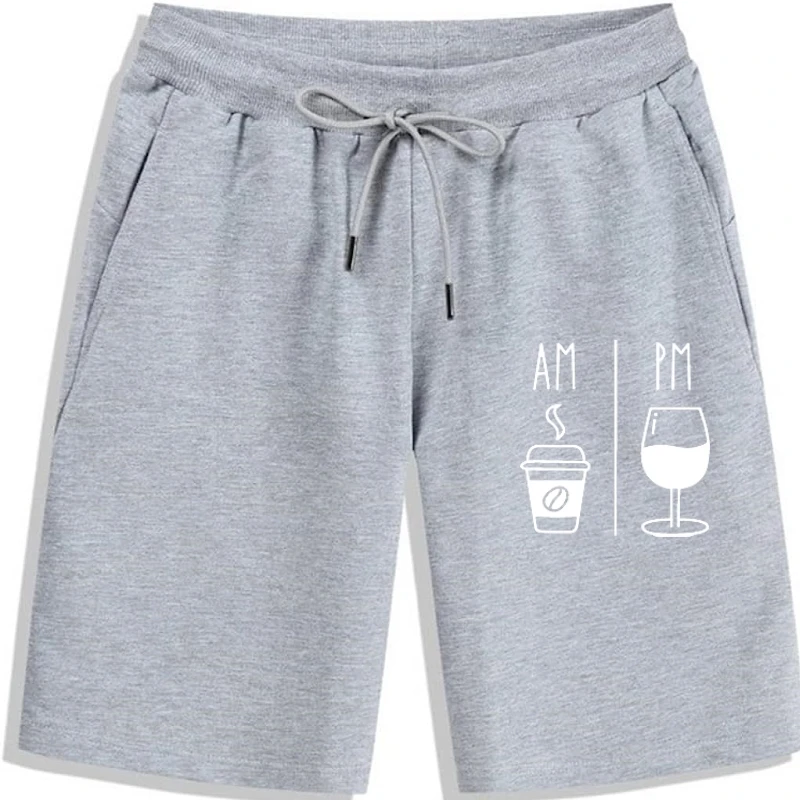 

AM Coffee PM Wine funny men 100% cotton Loose Graphic oversized streetwear vintage aesthetic men Shorts