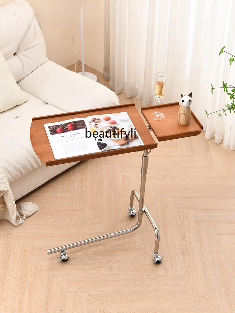 

zq Music Stand Side Table Coffee Table Home Trolley Adjustable Sofa Corner Table Bedside Small Table with Wheels