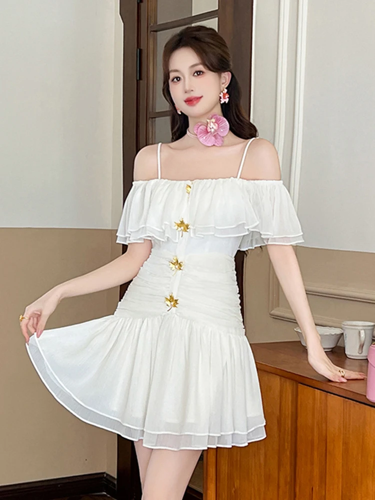 Новое летнее элегантное милое вечернее платье во французском стиле на день