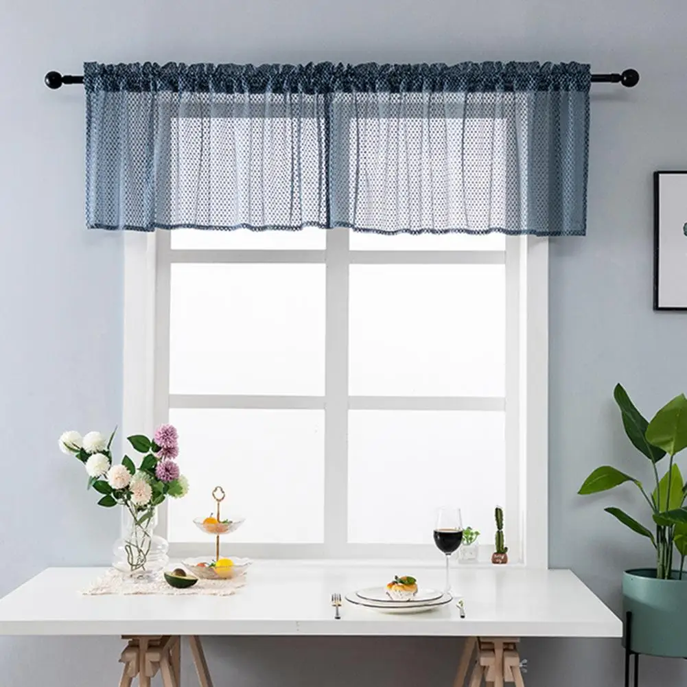 

Сетчатая Короткая занавеска, легкая, устойчивая к царапинам, драпировка, многоразовая короткая Тюлевая занавеска для балкона
