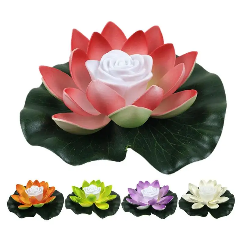 

1pcs Artifical Floating Lotus Night Light LED Energy Saving Lotus Lamp Waterproof Home Garden Pool Pond Fountain Decoration