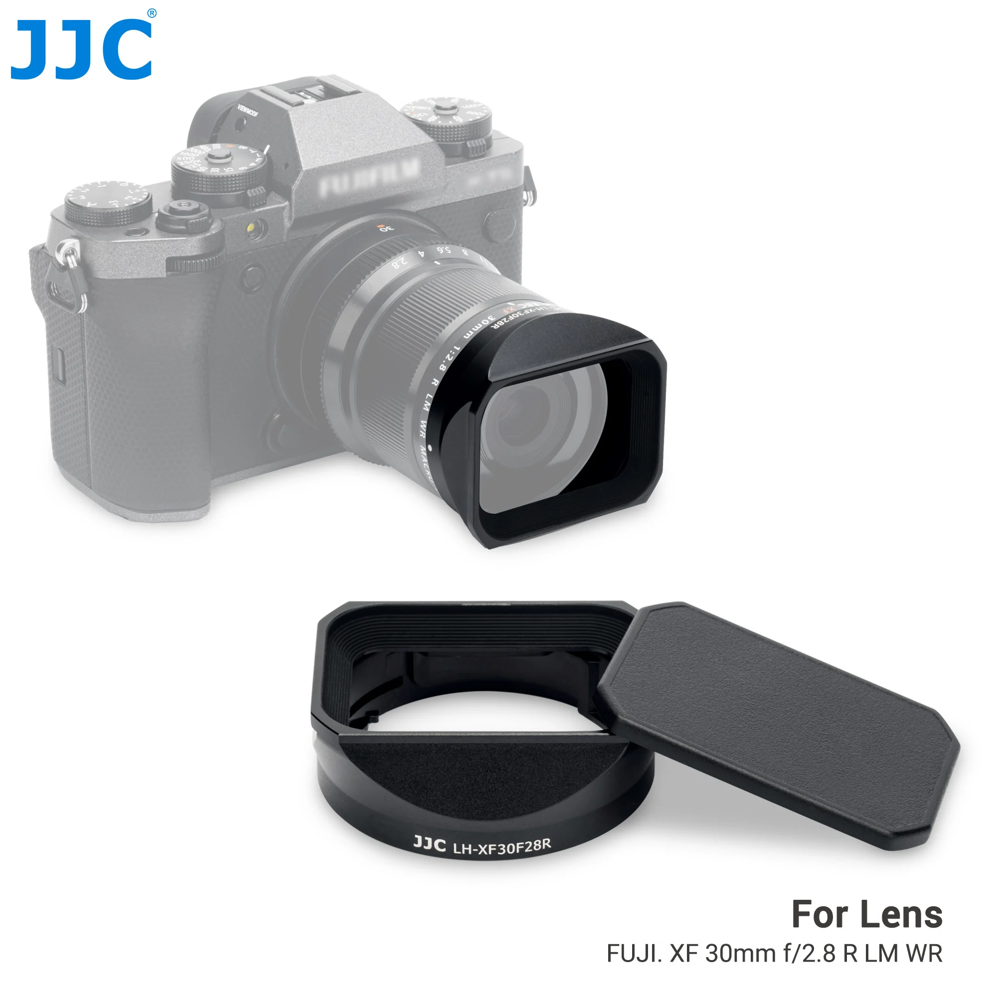 

JJC Square Metal Lens Hood Compatible with Fujifilm XF 30mm F2.8 R LM WR Macro Lens for XT5 XT4 XT3 XT30II XT30 XH2 XH2S XE4 XA7