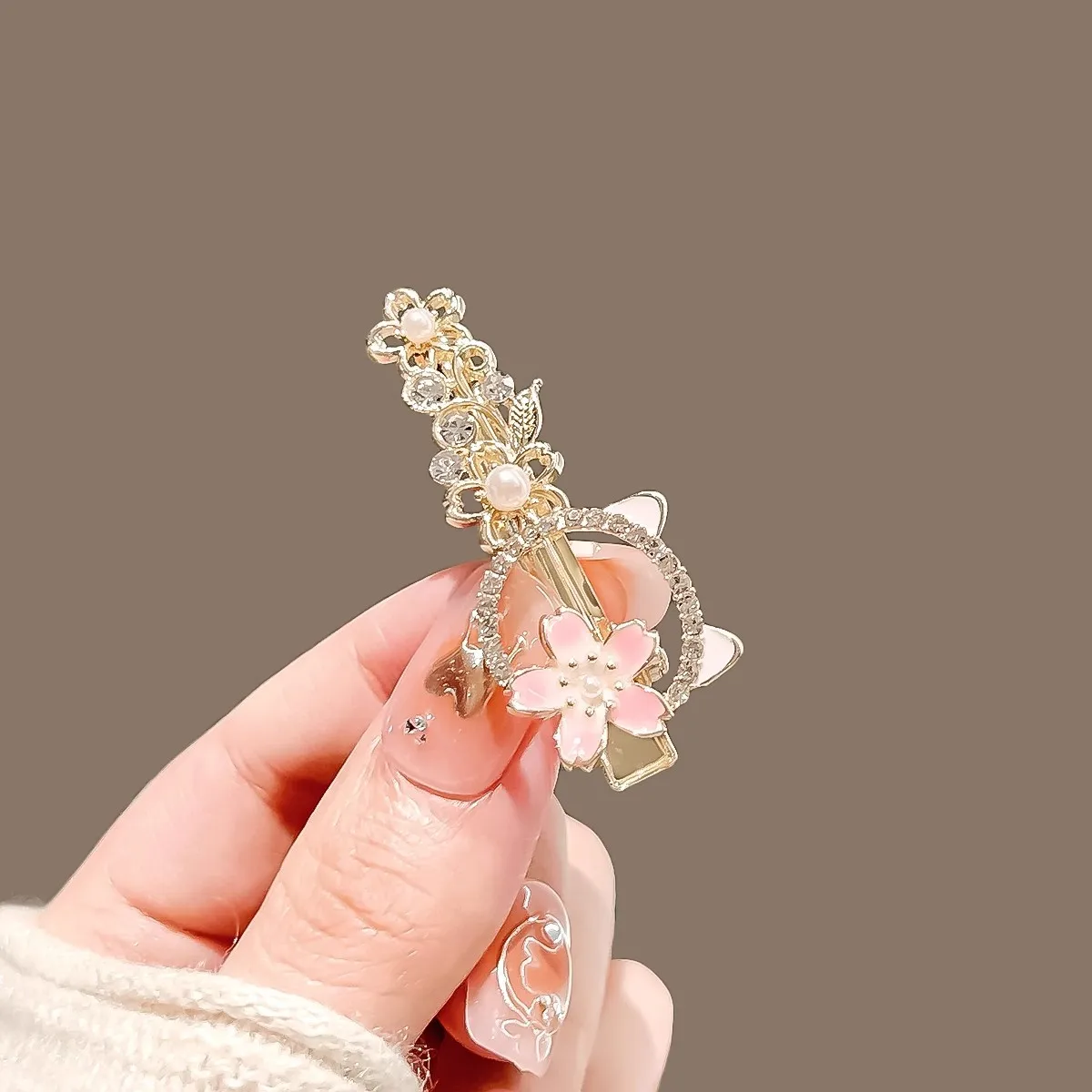 Аксессуары для волос Sweet Cherry Blossom заколка с изображением кота милая боковой