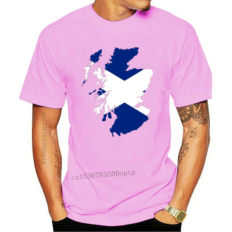 

Модная новинка, футболка с принтом шотландского флага и картой, черная хлопковая футболка с коротким рукавом