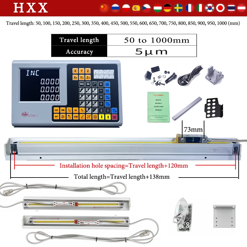 

2023 New 2 / 3 Axis LCD DRO Digital Readout Display Counter Linear Scale Optical For Milling Lathe Turning Machines