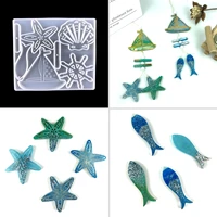 sailing starfish keychain ocean wall hanging epoxy resin mold silicone molds for diy home table decoration resin crafts