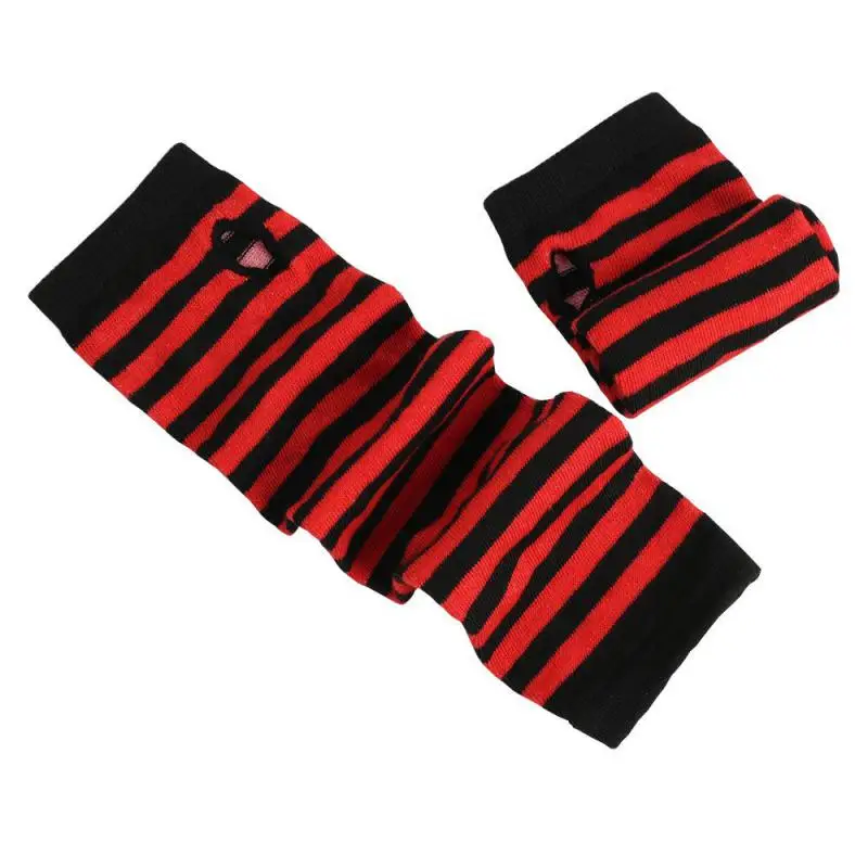 INS Spring Summer Sports Long Fire Ninja Knitted Gloves Emo Women's Sleeves Y2K Men's Fashion Half Finger Arm Warmer Oversleeve images - 6