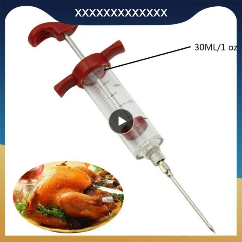 

Turkey Syringe 68g Food Grade Bbq Meat Syringes Abs Plastic Stainless Steel Needles Kitchen Sauce Marinade Syringes Red Durable