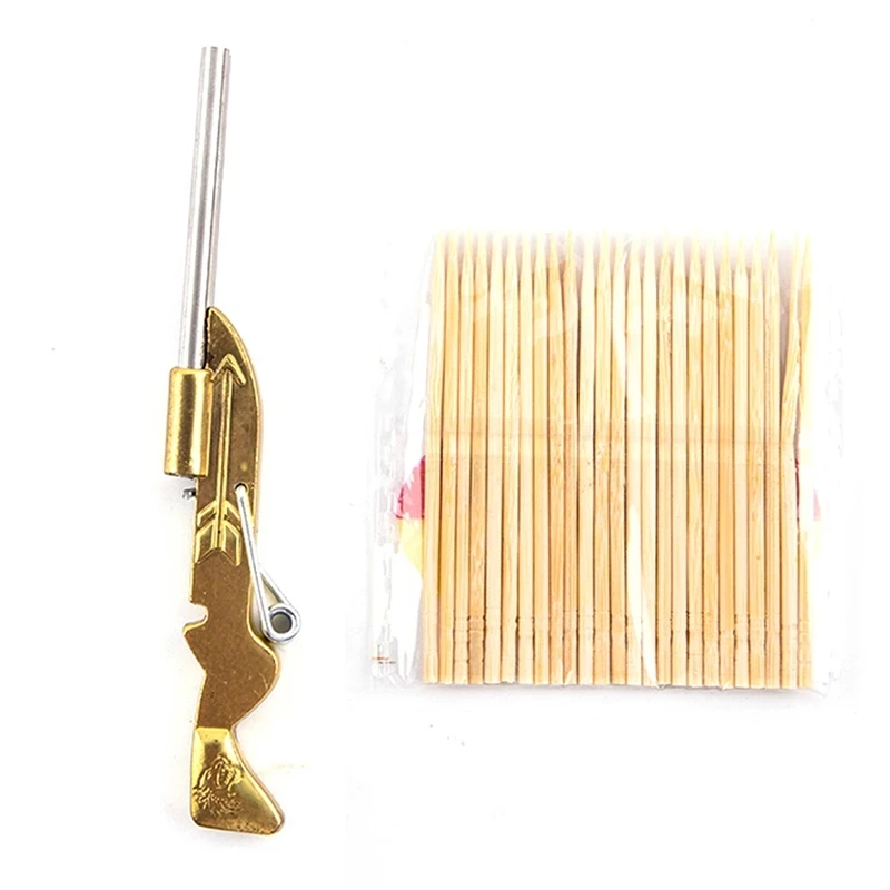 

Fun Shooting Toy Mini Toothpick Launcher Funny Hunting Shooting Toys Outdoor Hunting Anti-Stress Decompression Desk Decoration