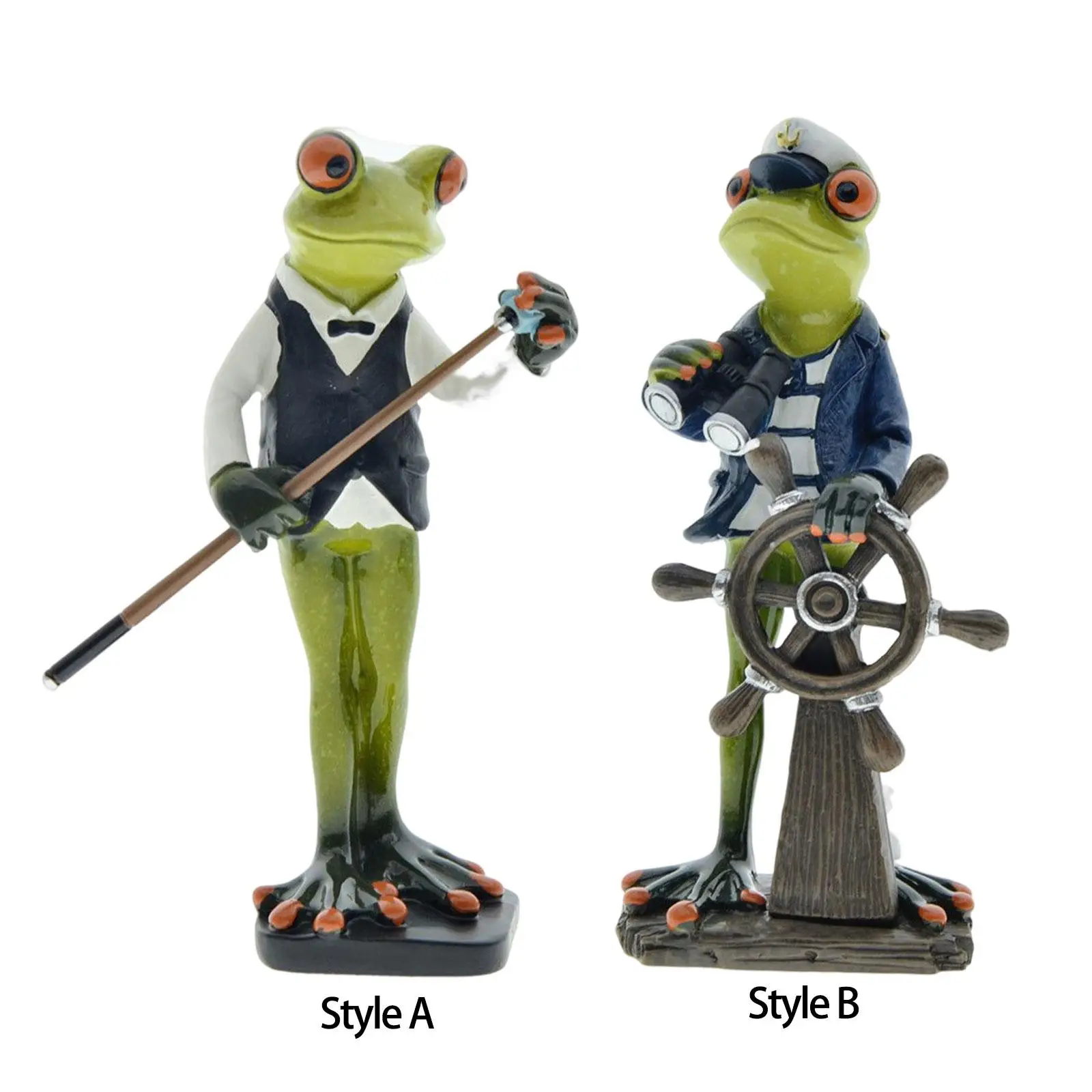 

Frog Figurines Handicraft Resin Sculpture Collectible Figurines Snooker Player