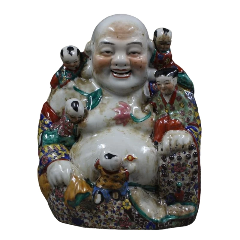 Рельефная статуя Будды Республики Китай Pastel Wuzi Dengke Maitreya, старинные товары, старинное украшение (art.: 3920bf99bf16e) - 3920bf99bf16e