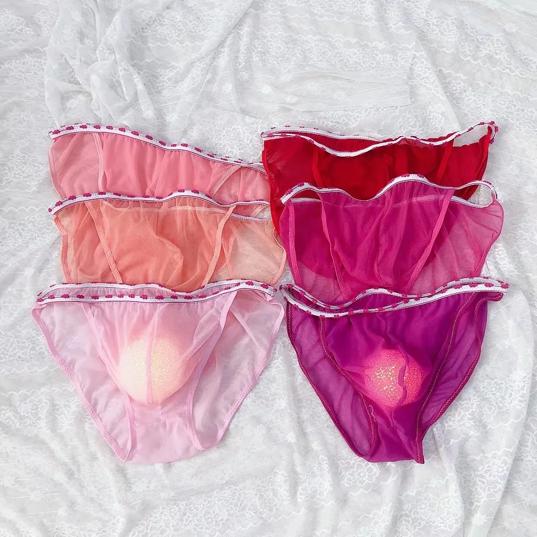 Трусы-шорты мужские кружевные, модное нижнее белье, прозрачные ...