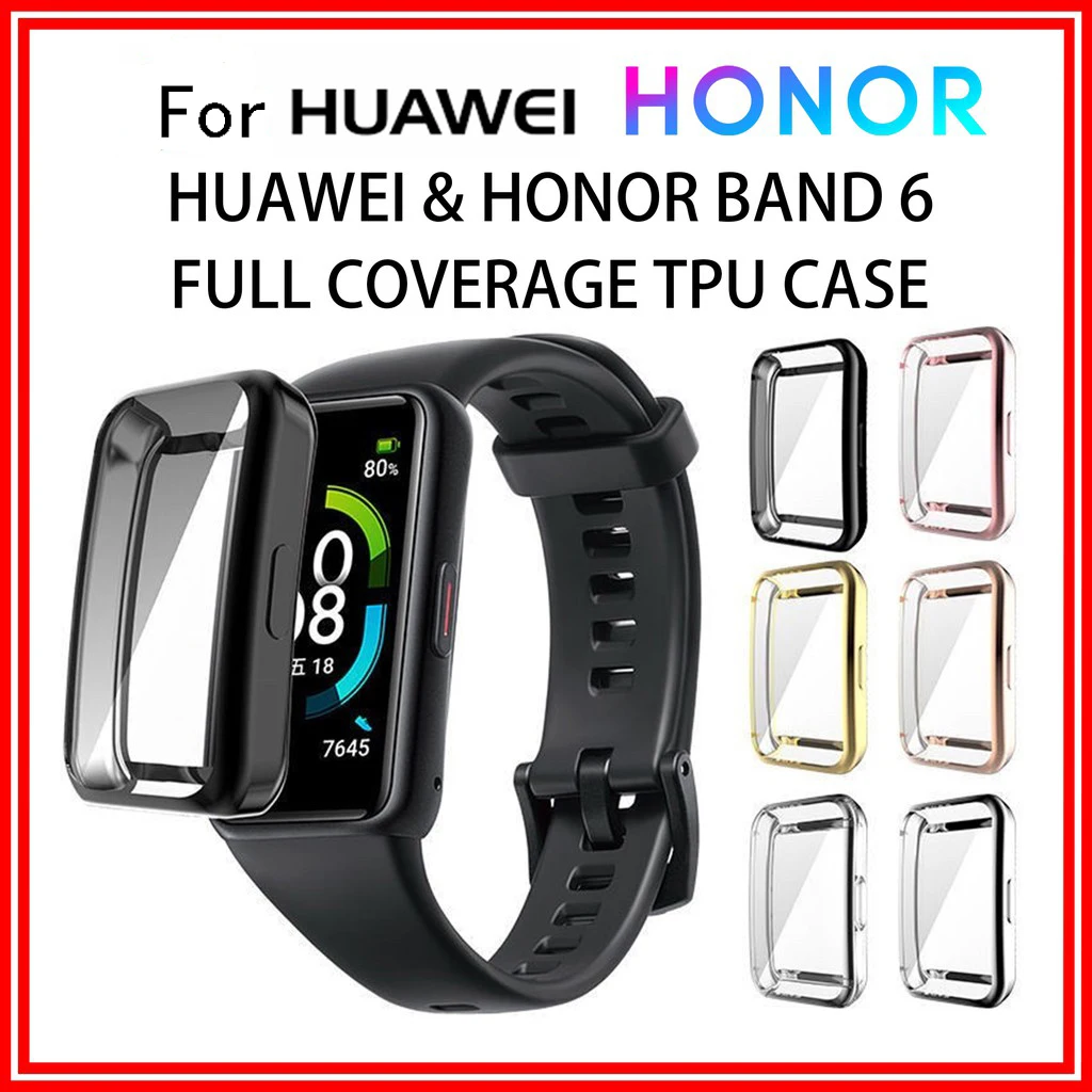 

For Huawei Honor Band 6 Full Protective Tpu Cover Case Protector Shockproof Lightweight Bumper Soft TPU Shell