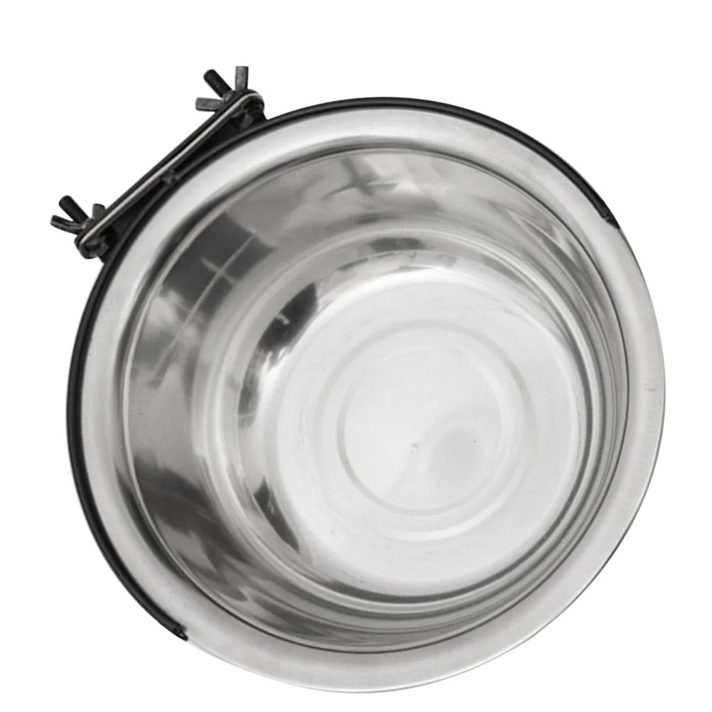 

1Pc 150ml Stainless Steel Pet Feeding Bowls Hanging Dogs Water Bowls for Pet Dog Cat(Silver)