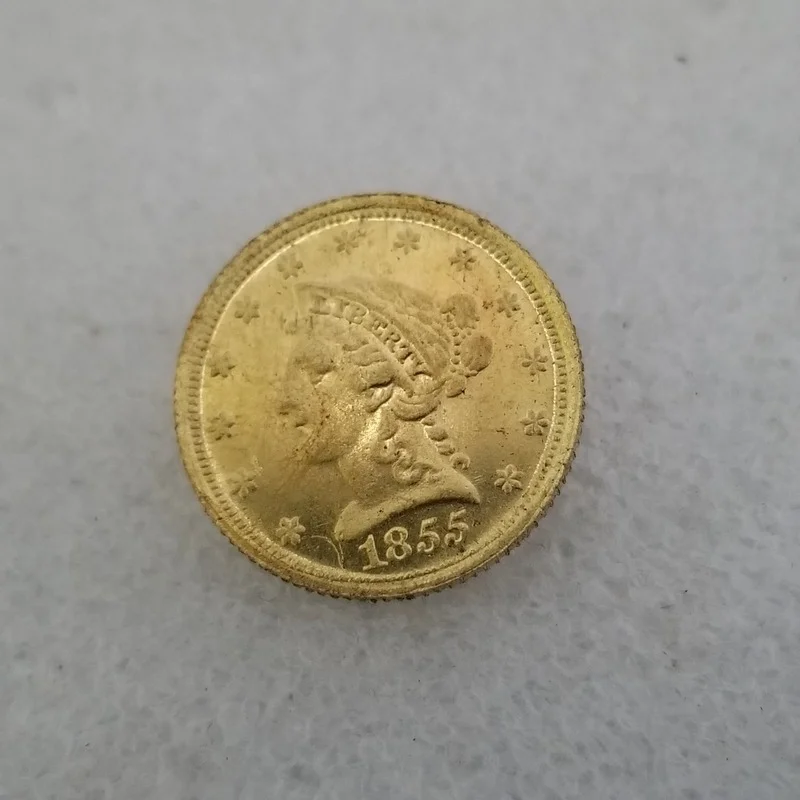 

American 1855 2.5 Dollars Brass Gold-plated Commemorative Collectible Coin Gift Lucky Challenge Coin