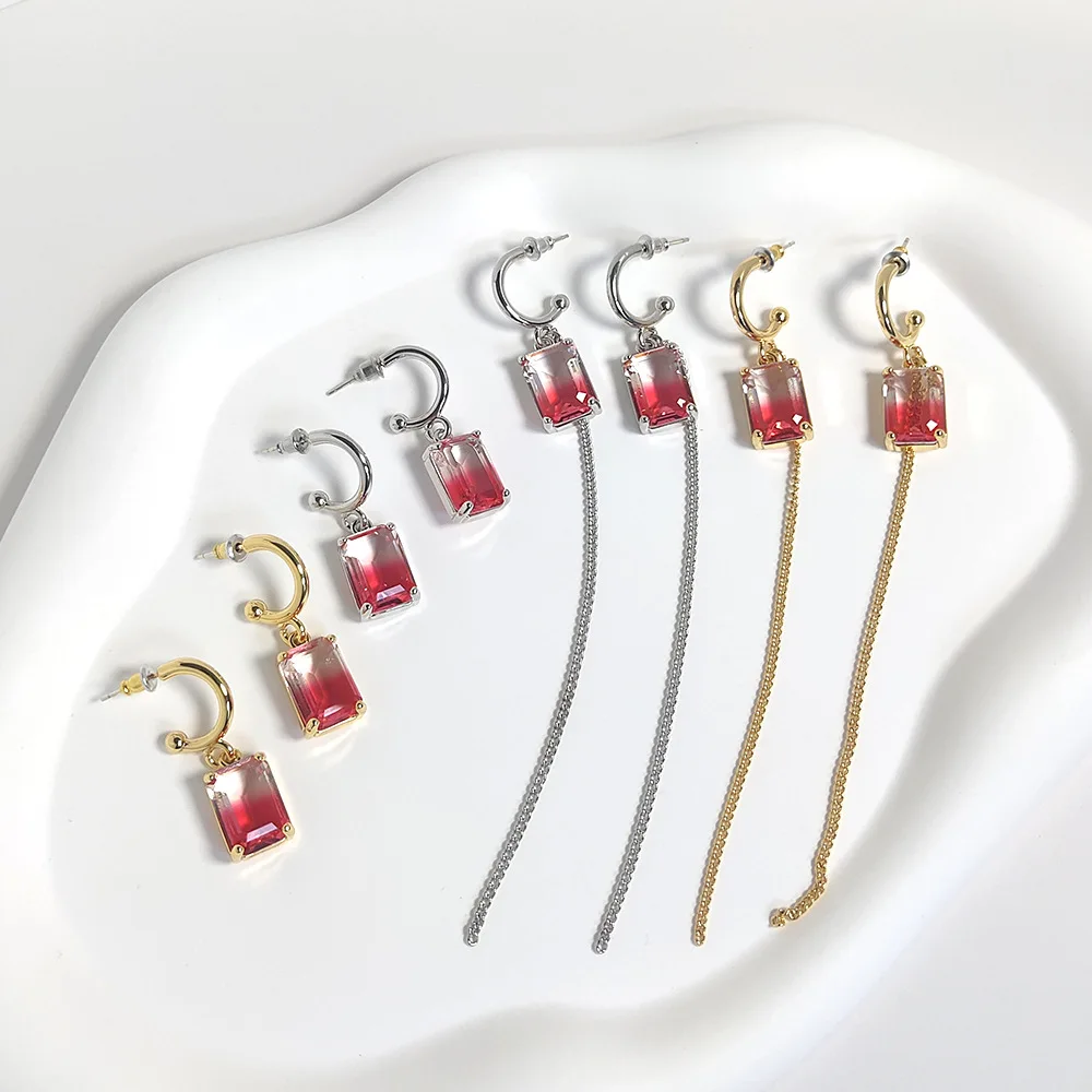 

LONDANY earrings gradient red Tassel Earrings for women simple European and American light luxury Spice Girl texture Earrings
