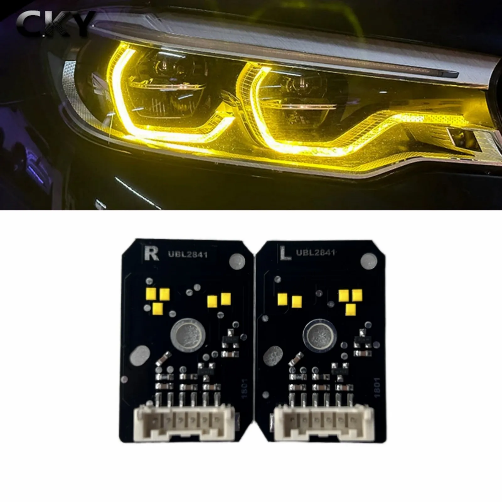 Желтая светодиодная фара для BMW G30 530i 540i M5, дневные ходовые огни «ангельские глазки» с возможностью регулировки дневного света, сигнальная лампа огни на дорогах четырех частей света