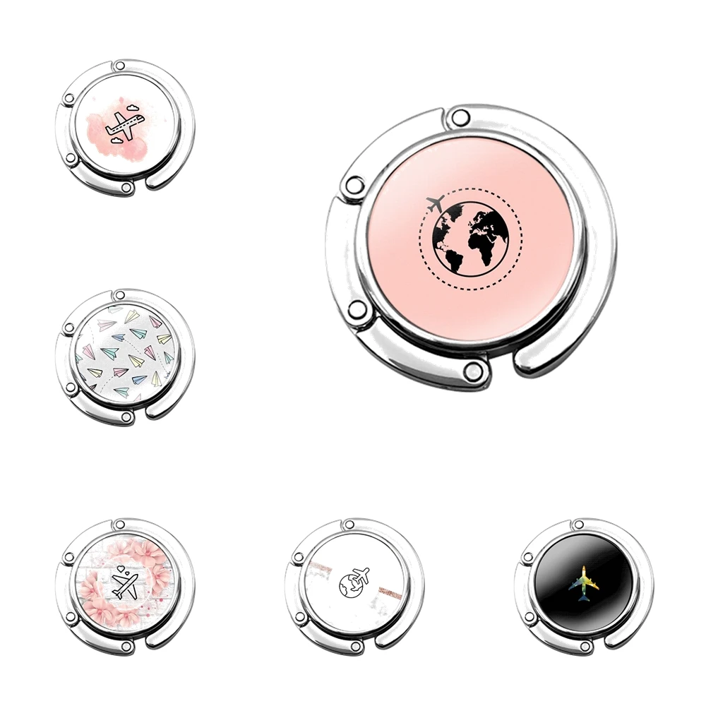 

Складной кошелек, крючок для женского стола, Сумочка для хранения, складной декоративный Настольный крючок для путешествий по миру, Забавны...